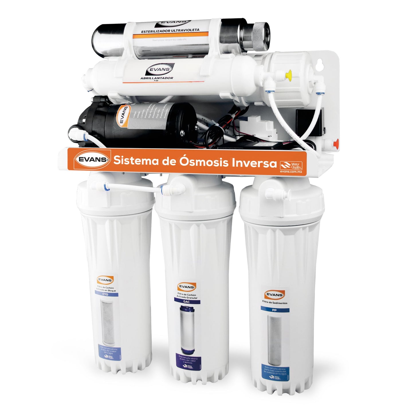 Purificador De Agua EVANS (RO-50G-A03) Con Osmosis Inversa, 6 Etapas