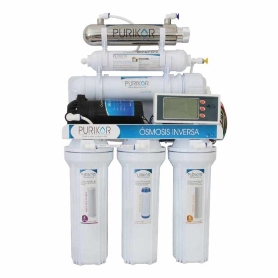 Purificador PURIKOR 6 Etapas, Ósmosis Inversa, UV, Tanque y Display (PKRO100-6UVPM)