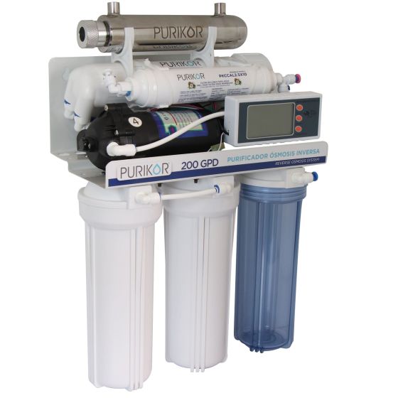 Purificador PURIKOR 6 Etapas con Ósmosis Inversa, UV y Flujo Intermedio (PKRO200-6UVPM)