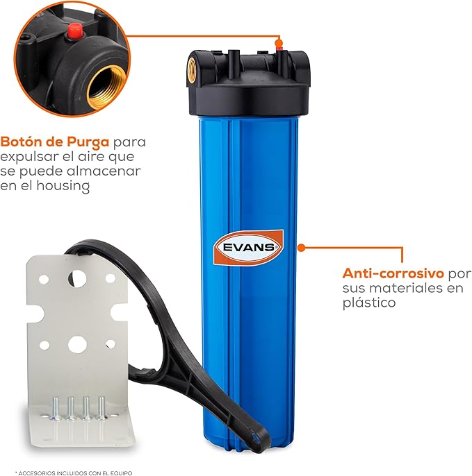 Kit Pre-Filtro para Agua 4X20 – 2 Etapas de Sedimentos y Carbón Activado - EVANS