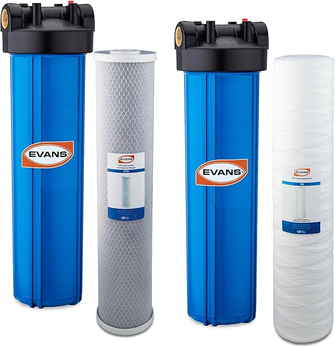 Kit Pre-Filtro para Agua 4X20 – 2 Etapas de Sedimentos y Carbón Activado - EVANS