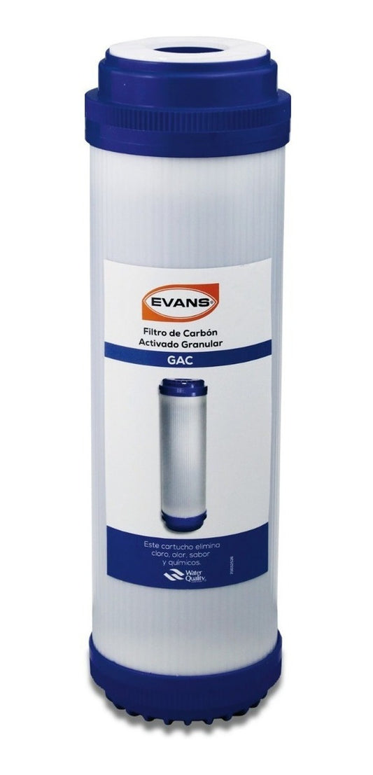 Cartucho De Carbón Activado Granular, 2.5x10, EVANS (GAC-10)