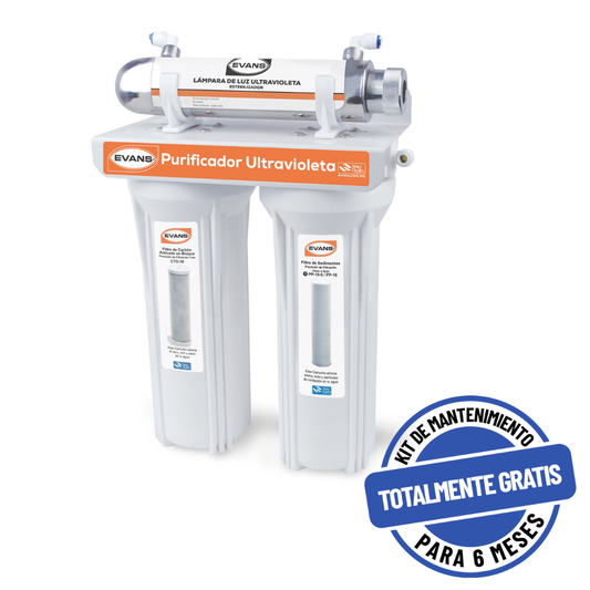 Purificador De Agua EVANS (UV-30) Con Luz Ultravioleta, 3 Etapas