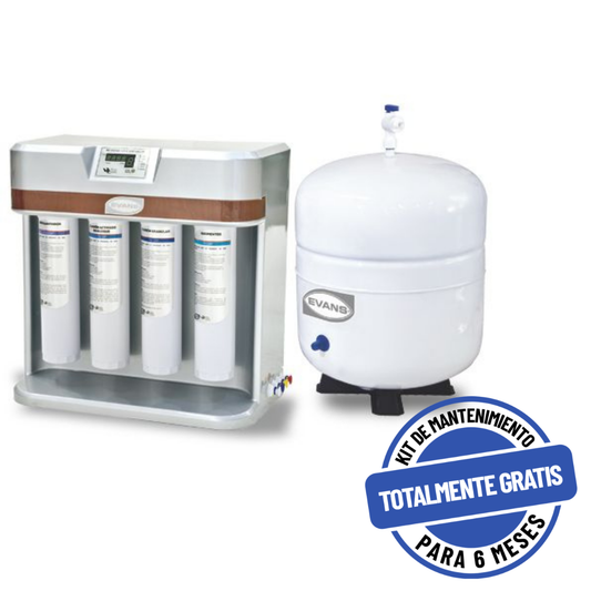 Purificador EVANS Deluxe, 5 Etapas con Ósmosis Inversa y Tanque (RO-50G-FFA)