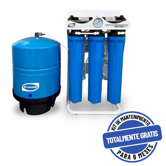 Purificador EVANS 6 Etapas con Ósmosis Inversa, 800 GPD (RO-800G-D02)