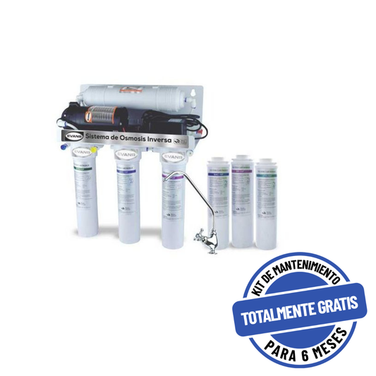 Purificador EVANS 5 Etapas con Ósmosis Inversa (RO-50G-FFB-PACK)