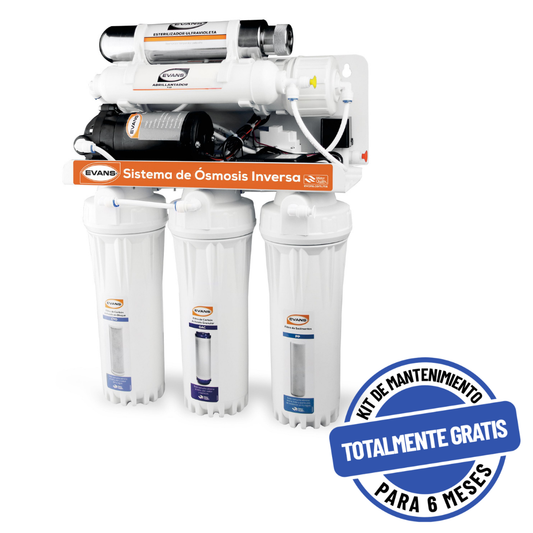 Purificador De Agua EVANS (RO-50G-A03) Con Osmosis Inversa, 6 Etapas