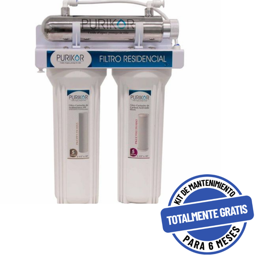 Purificador PURIKOR, 3 Etapas, Luz UV, uso doméstico (PKF-3UV)