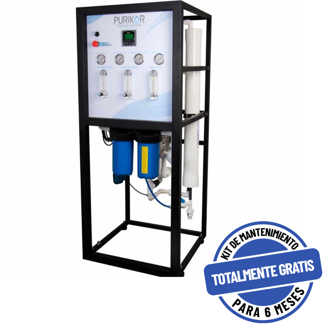 Sistema de Ósmosis Inversa Industrial, 1 Membrana, 1.2 GPM, 1 Fase, 230 VOLTS - PURIKOR (PK-ROI-1M-A-DM)