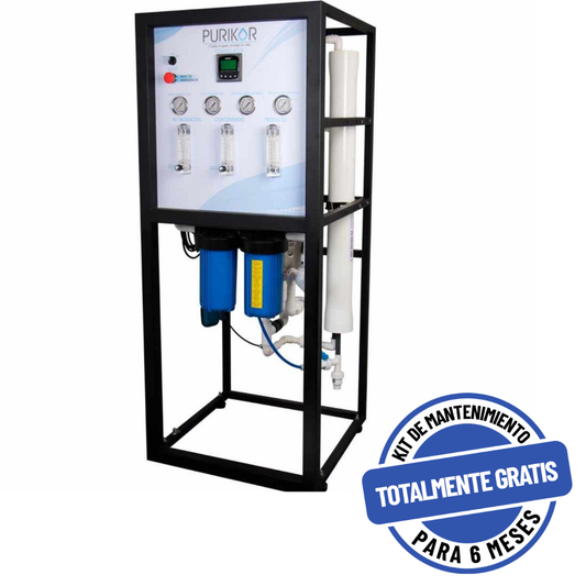 Sistema de Ósmosis Inversa Industrial, 1 Membrana, 1.2 GPM, 1 Fase, 230 VOLTS - PURIKOR (PK-ROI-1M-A-DM)