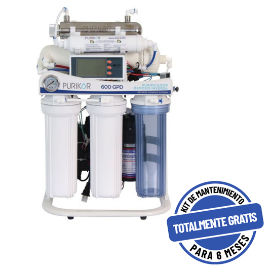 Purificador PURIKOR 6 Etapas con Ósmosis Inversa, UV y Alta Producción (PKRO600-6UVPM)