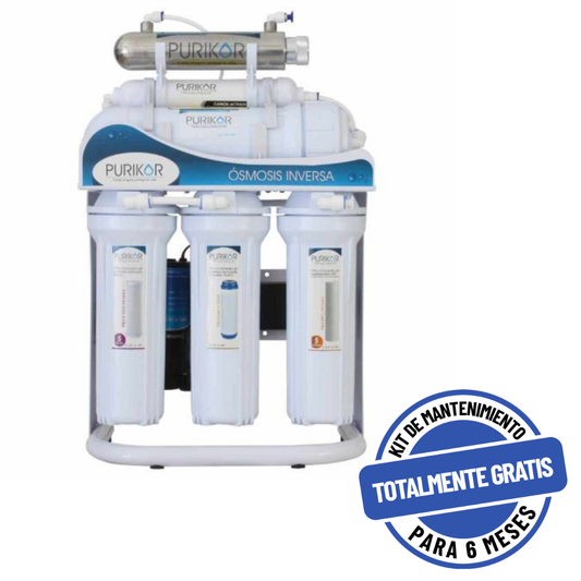 Purificador PURIKOR 6 Etapas con Ósmosis Inversa y UV (PKRO400-6UVP)