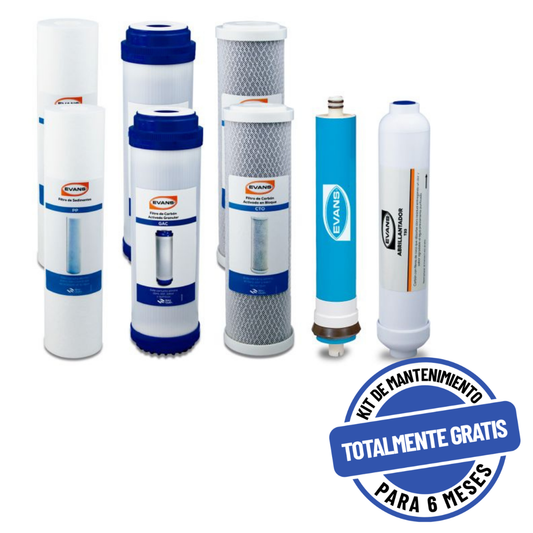 Kit de Mantenimiento para Purificador RO-50G-C01, EVANS (KIT-RO-50G-C01) - 12 Meses