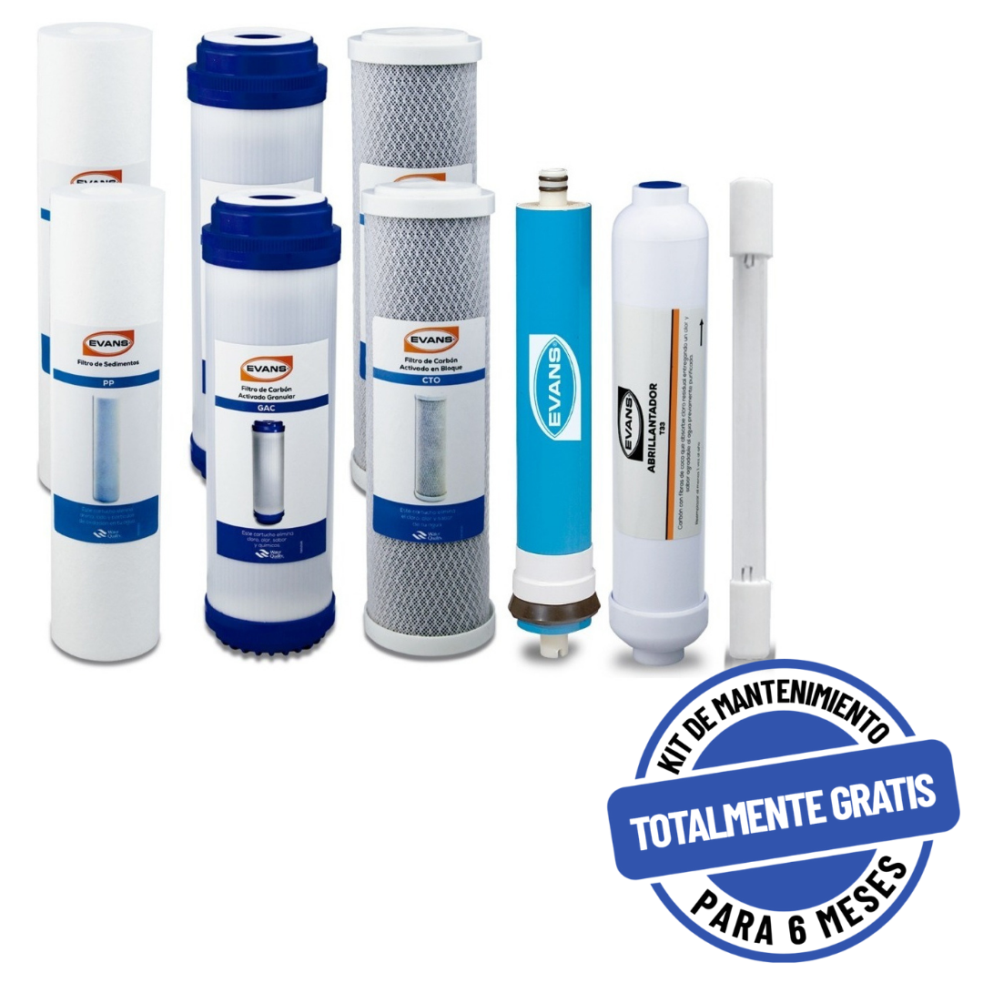 Kit De Consumibles Para Purificador - EVANS (KIT-RO-100G-A03) - 12 Meses