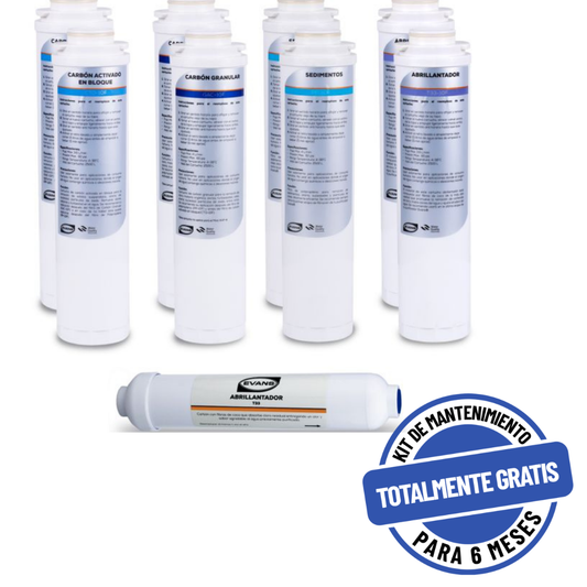 Kit de Mantenimiento para Purificador (RO-50G-FFB) EVANS - 12 Meses