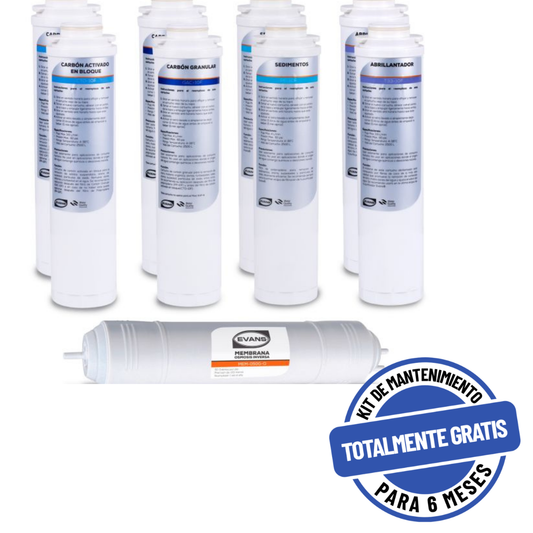 Kit de Mantenimiento para Purificador (RO-50G-FFA) EVANS - 12 Meses