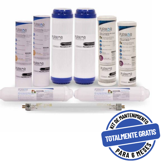 Kit PURIKOR Ósmosis Inversa + UV - Mantenimiento 12M (KIT12-ROUFUV)