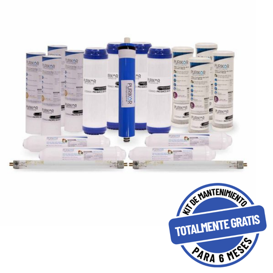 Kit PURIKOR Ósmosis Inversa 100G + UV - Mantenimiento 24M (KIT24-RO100UV)