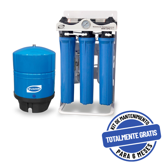 Purificador EVANS con Ósmosis Inversa, 1200 GAL, 6 Etapas (RO-1200G-D02)