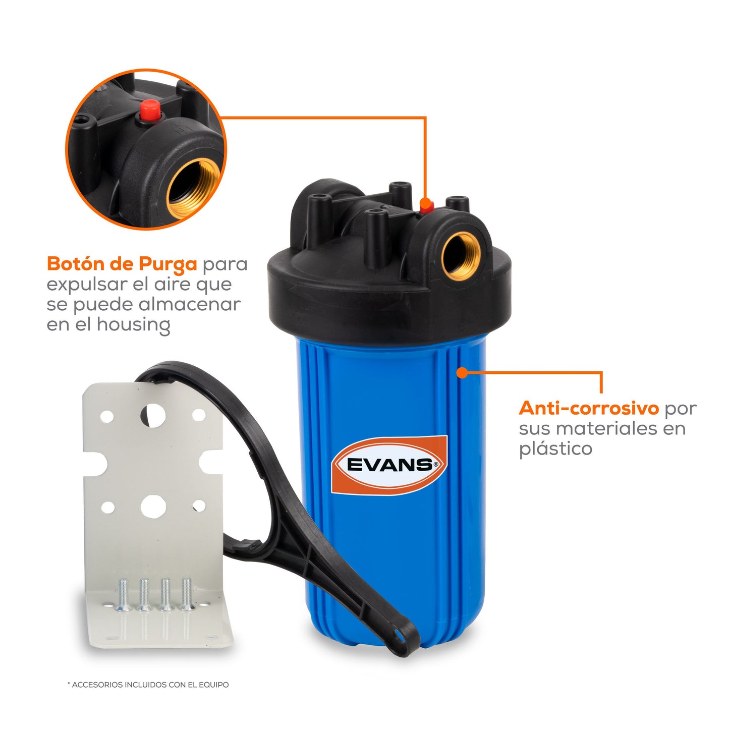 Portacartucho Big Blue (BLUE124-10BR) - EVANS