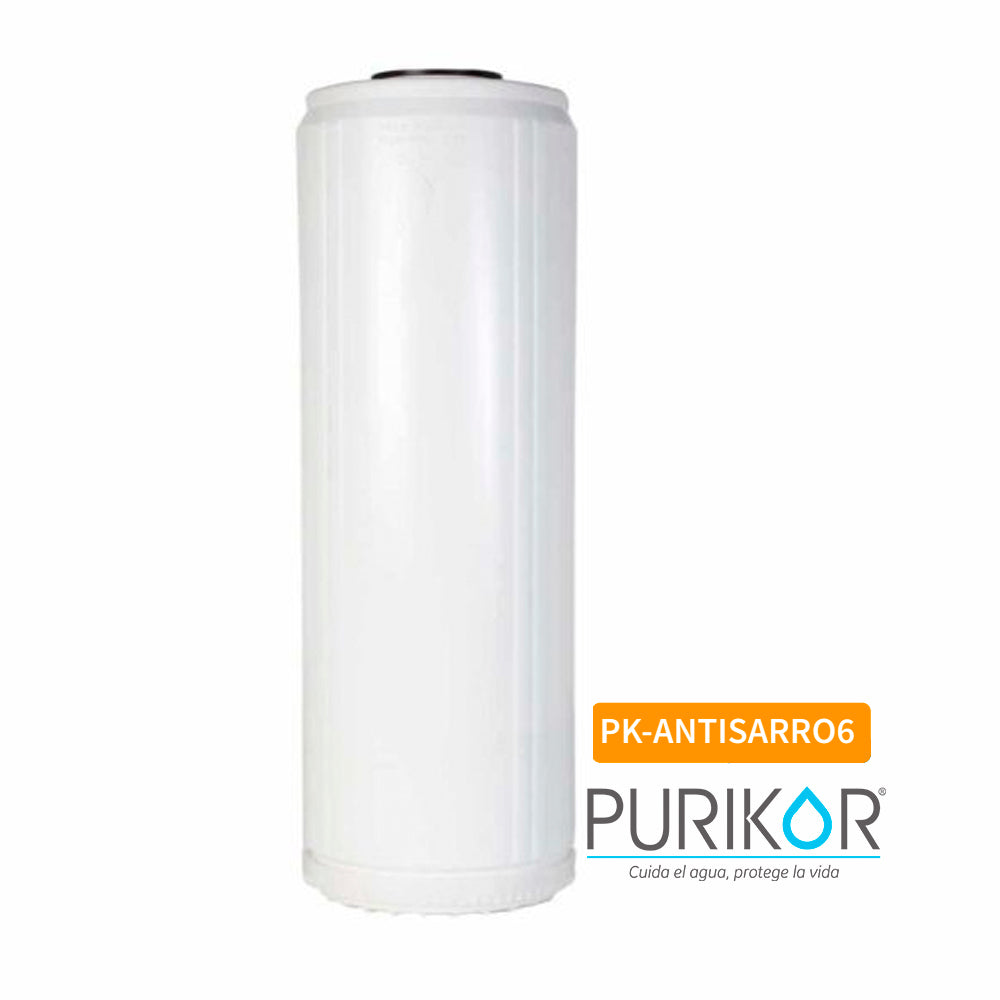Cartucho Antisarro Marca Purikor, 4.5 X 20 1.5L, Flujo Nominal 6 gpm PK-ANTISARRO6