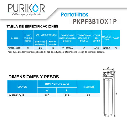 Portafiltros Fabricados en Polipropileno PKPFBB10X1P