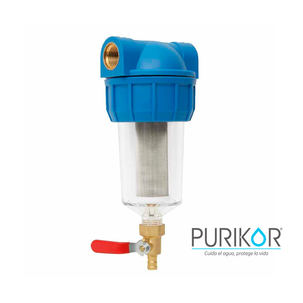 Portafiltro con Cartucho de Malla Metálico Purikor PKPFMALLA5X.5