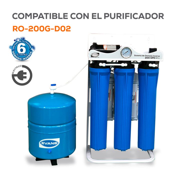 Kit de Mantenimiento para Purificador RO-200G-D02, EVANS (KIT-RO-200G-D02) - 12 Meses