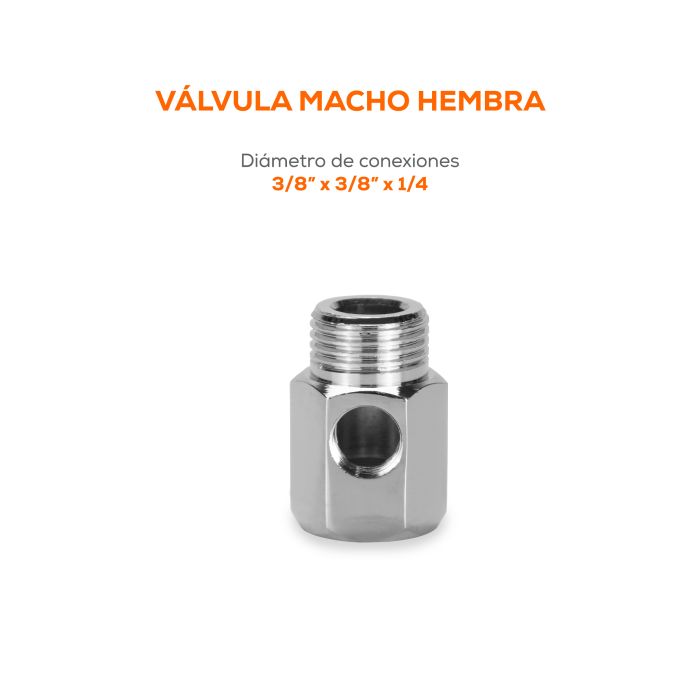 Adaptador de Latón Cromado 3/8" con Salida 1/4" EVANS (MF-02S)
