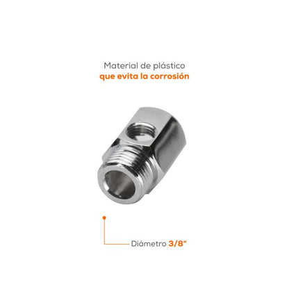 Adaptador de Latón Cromado 3/8" con Salida 1/4" EVANS (MF-02S)