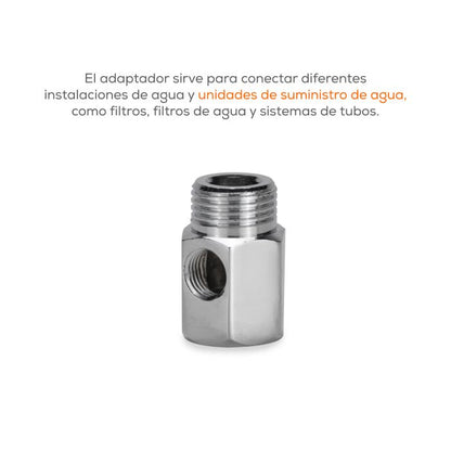 Adaptador de Latón Cromado 3/8" con Salida 1/4" EVANS (MF-02S)