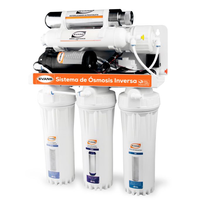Purificador EVANS, 6 Etapas con Ósmosis Inversa y Luz UV (RO-100G-A03)