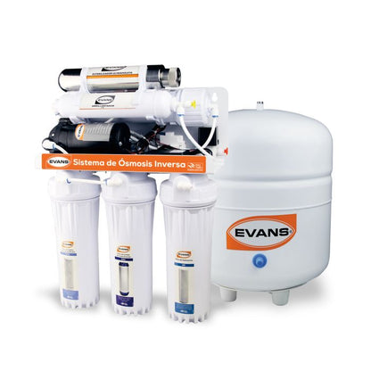 Purificador EVANS, 6 Etapas con Ósmosis Inversa y Luz UV (RO-100G-A03)