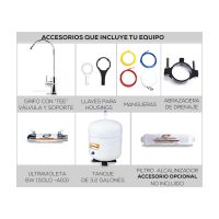 Purificador EVANS, 6 Etapas con Ósmosis Inversa y Luz UV (RO-100G-A03)