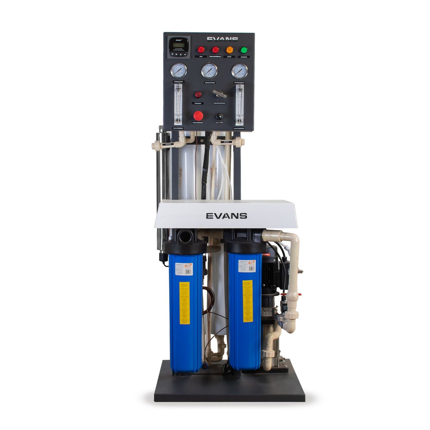 Purificador EVANS Industrial 4 Etapas con Ósmosis Inversa, UV y 3600 GPD (RO-3600G)