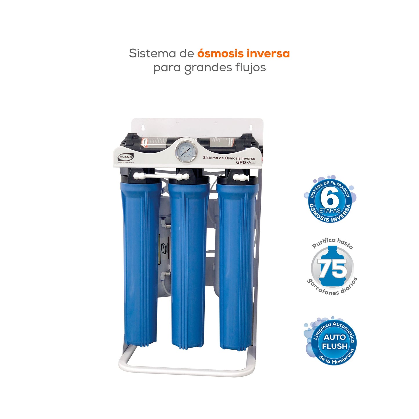 Purificador De Agua Con Ósmosis inversa 400 GALONES - EVANS (RO-400G-D02)