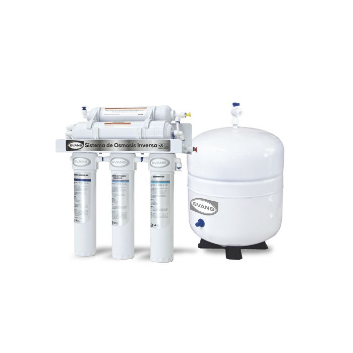 Purificador EVANS con Osmosis Inversa, 5 Etapas, Sin bomba (RO-50G-FFC)
