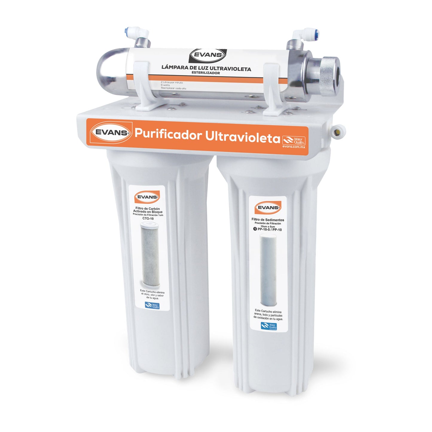 Purificador De Agua EVANS (UV-30) Con Luz Ultravioleta, 3 Etapas