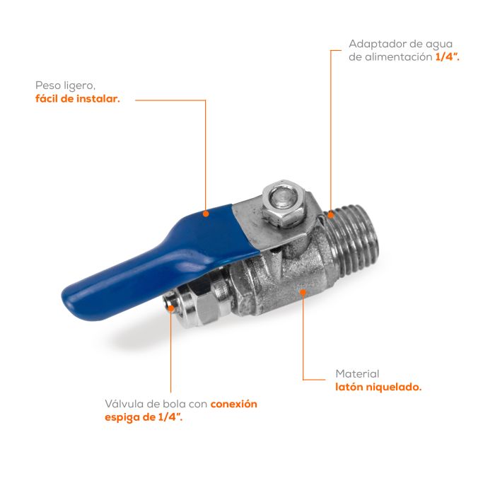 Válvula de Esfera 1/4" NPT para Purificadores EVANS (VA-05)