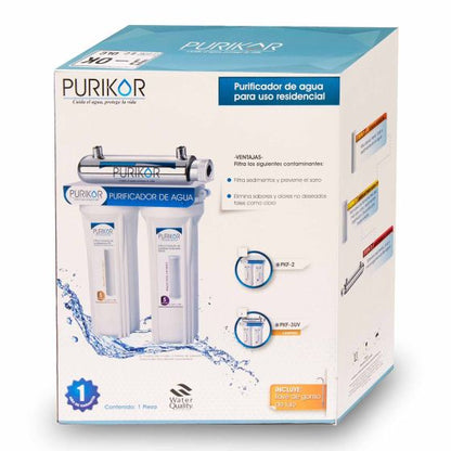 Purificador PURIKOR, 3 Etapas, Luz UV, uso doméstico (PKF-3UV)