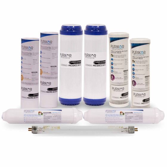 Kit PURIKOR Ósmosis Inversa + UV - Mantenimiento 12M (KIT12-ROUFUV)