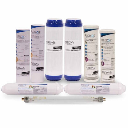 Kit PURIKOR Ósmosis Inversa + UV - Mantenimiento 12M (KIT12-ROUFUV)