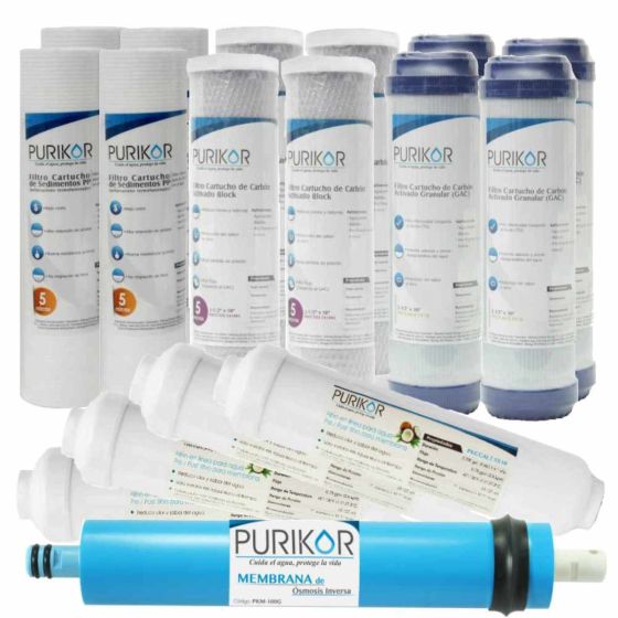 Kit PURIKOR Ósmosis Inversa 100G - Mantenimiento 24M (KIT24-RO100)