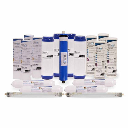Kit PURIKOR Ósmosis Inversa 100G + UV - Mantenimiento 24M (KIT24-RO100UV)
