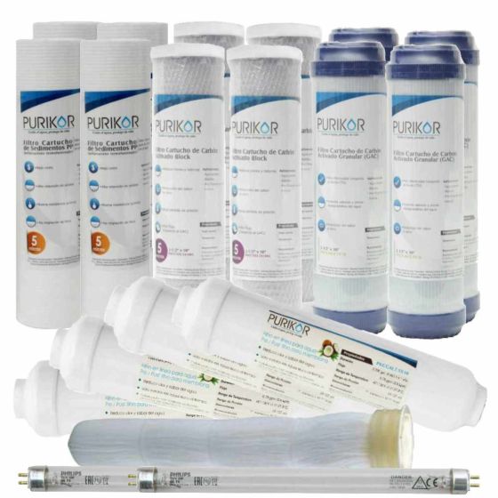 Kit PURIKOR Ultrafiltración + UV - Mantenimiento 24M (KIT24-UFUV)