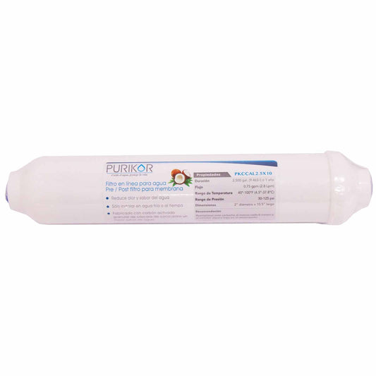 Filtro de Cartucho de Carbón Activado Granular en Línea PURIKOR (PKCCAL2.5X10)