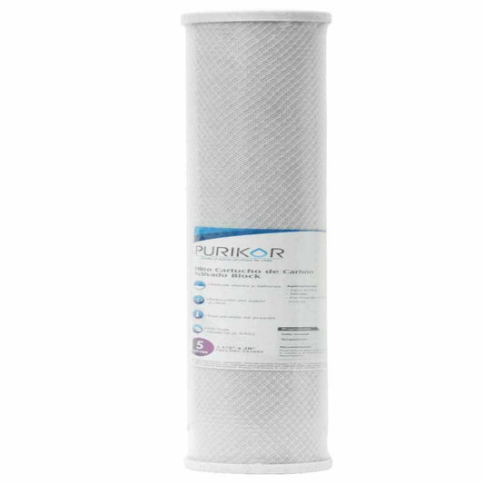Filtro Cartucho de Carbón Activado Block 5 Micras 4.5"x20" PURIKOR (PKCCTO4.5X20X5)