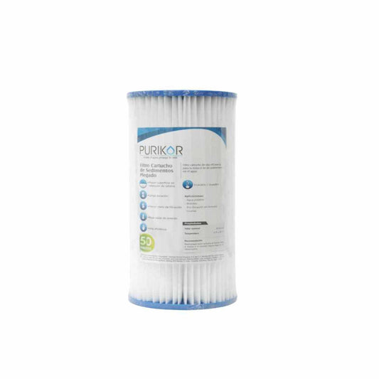 Filtro Cartucho Plegable para Sedimentos 50 Micras 4.5"x10"  PURIKOR (PKCPL4.5X10X50)