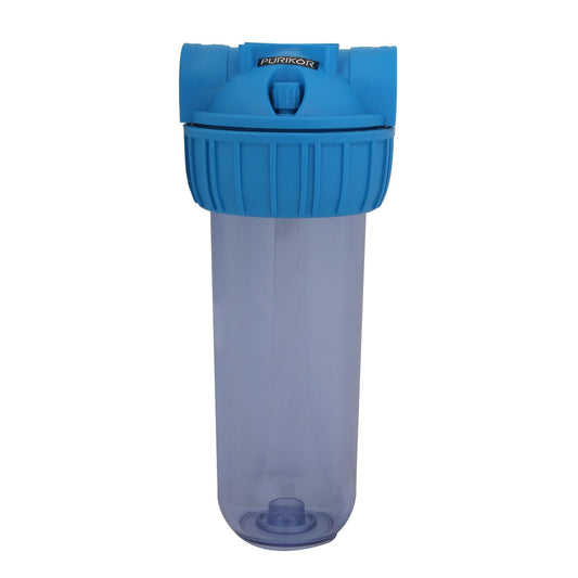 Portafiltros Transparente con Tapa Azul 3/4" para Cartucho 10" PURIKOR (PKPFT-10X0.75P)