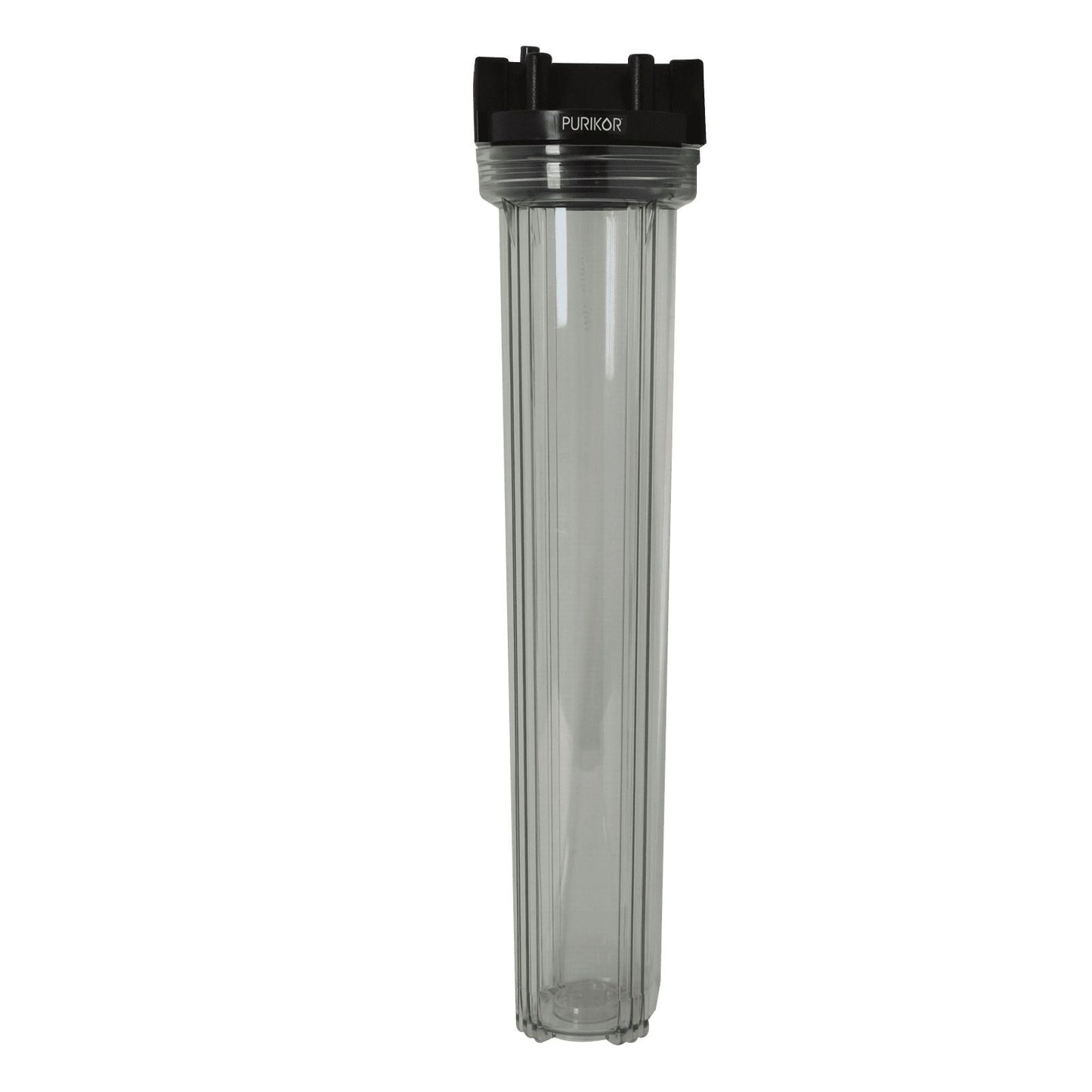 Portafiltros Transparente con Tapa Negra 3/4" para Cartucho 20" PURIKOR (PKPFT-20X0.75P)